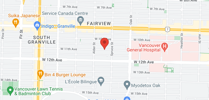 map of 902 1166 W 11TH AVENUE